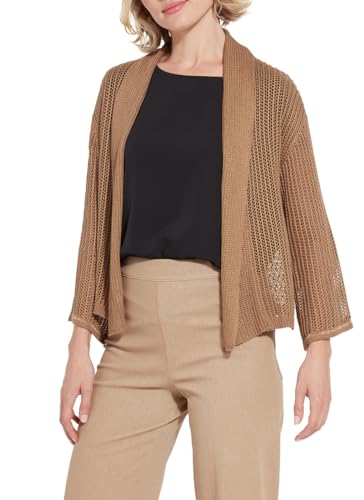 Lyssé Harper Linen Cardigan – Mesh Cardigan for Women and Open Front Cardigan Sweater with Long Sleeves