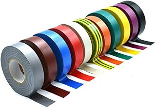 11 x Assorted Colour Rolls of Flame Retardant Electrical PVC Insulation Tape - 19mm Wide x 20m Long