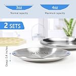 Stainless Steel Cat Dishes for Food and Water Bowls for Kittens and Baby Cats Small Pets Relief of Whisker Fatigue -2 Sets Shallow Style - Image 4
