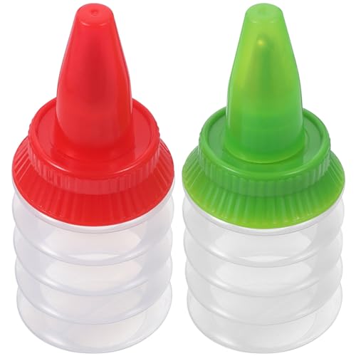 ABOOFAN 2 Pcs Cookie Icing Bottles Squeeze Writer Bottles Squeeze Bottles with Couplers and Stainless Steel Tips Clear Dispenser Decorating Cookies Cake Cupcakes Sweet Round Bakeware