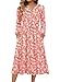 Zeagoo Long Sleeve Midi Dress for Women Fall Fashion 2025 A Line Dress Casual Swing Mini Dress for Beach Vacation Pink Floral