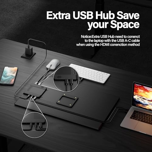 Image of Setclod 23.8 inch Large Portable Monitor, 1080P FHD 100Hz Laptop Screen Extender, IPS 125% sRGB, Extra USB Hub for Office Gaming with Detachable Stand, Travel Monitor for Window, MAC, Xbox, Switch