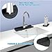 IMPORPARA, 14.6 inch Kitchen Sink Splash Guard, Silicone Faucet Handle Drip Catcher Tray for Kitchen, Dish Soap Dispenser and Sponge Holder Mat Behind Faucet, Bathroom, Farmhouse,Black kitchen sink