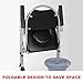 YIFAIIX Bed Side Commode for Elderly Adults, Portable Toilet for Adults with Backrest and Armrests, Adult Potty Chair for Bedroom, Bathroom, Garden, Outdoor