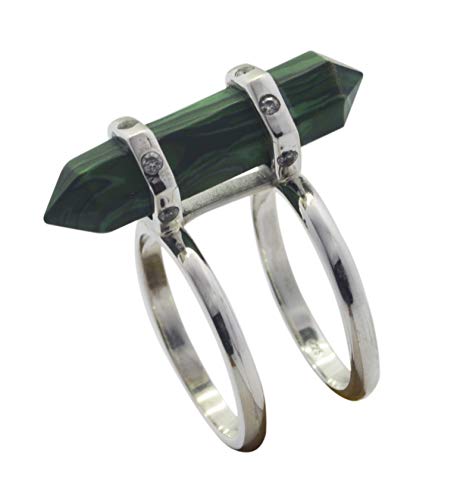 Bague multi-anneau argent et malachite pour sublimer votre style quotidien