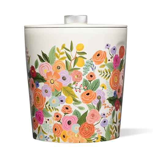 Image of Corkcicle Insulated Ice Bucket with Lid - Stainless Steel - 100 oz - Garden Party Cream