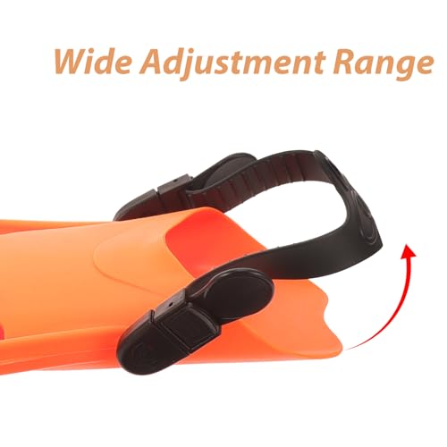 Palmes de natation légères en TPR et PP VICASKY orange taille 39-43 - 3