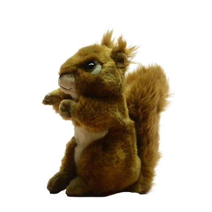 Animal en peluche écureuil réaliste, poupée douce et poilue consolatrice