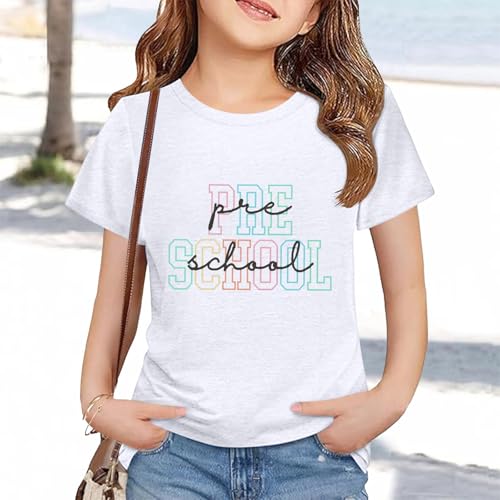 Toddler Back to School Shirt Kids Boys Girls First Day of Preschool Tshirt Youth Cute Graphic Tee (a-White, 10-11Years)4