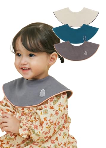 [Konny] Rj[xr[X^C Zbg Baby Bib 360°[O 悾ꂩ zE Vv ̎q j̎q xr[R[f oYj  v[g 3-G(Neutral Beige, Teal Green, Steel