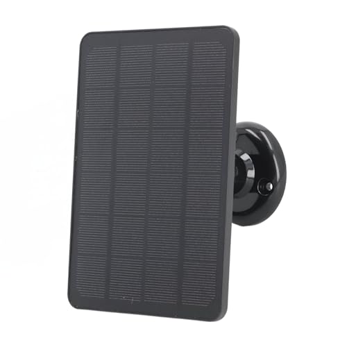 10W Solar Panel Charger, IP65 Monocrystalline Silicon Portable Solar Powered Charger Kit with Bracket, Continuous Solar Power Supply for Cameras (Black)