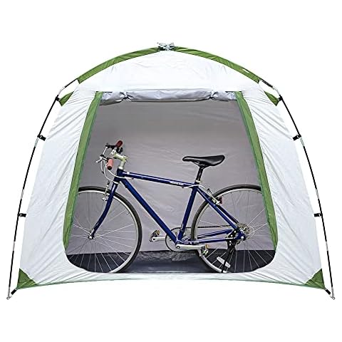 Lohca Bike Tent Storage Shed Tent Waterproof Bike Cover Foldable Portable Bicycle Shelter Space Saving for Garden Camping, Silver Cover