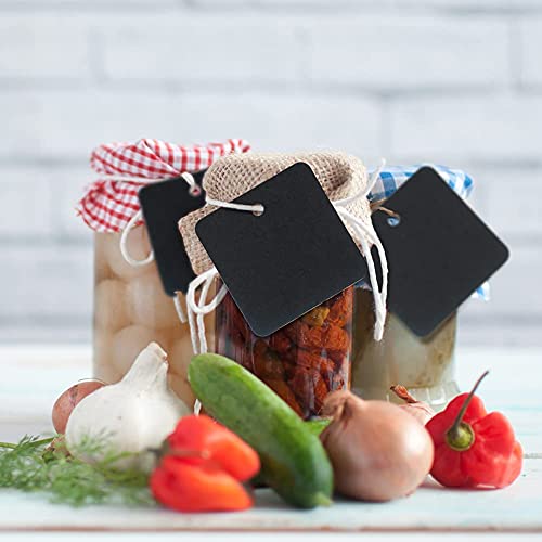 G2Plus Paper Gift Tags With String,100 Pcs Square Hang Tags-2.2'' Blank Present Tags With 66 Feet Natural Jute Twine For Gift Wrapping, Arts And Crafts, Wedding,Thanksgiving,Christmas Day (Black) #TOP5