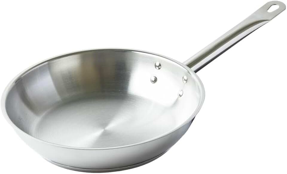 Thunder Group ステンレスフライパン 20cm 8インチ ガス IH対応 三層構造 業務用 SLSFP4008