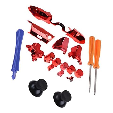 eexuujkl Game Controller Bumper Trigger Button Kit LT RT Gamepad Upgrading Repair, Red Cover