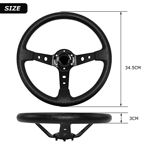 Volant de course universel 13,6" en vinyle avec bouton en corne - Geekodrome: Boutique d'accessoires geek NITHO Drive Pro ONE