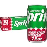 Sprite Winter Spiced Cranberry Soda Soft Drink Fridge Pack, 7.5 fl oz Mini Cans, 10 Pack