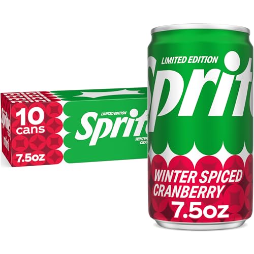 Sprite Winter Spiced Cranberry Soda Soft Drink Fridge Pack, 7.5 fl oz Mini Cans, 10 Pack