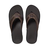 Reef Men's Sandals, Ortho-Spring Woven, Arch Support Flip Flops, Brown, 7