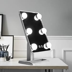 Best Goods Tabletop Make-upspiegel, Eitelheit verlicht make-up spiegel aanraakbediening dimbaar koud / warm licht met 6 gloeilampen