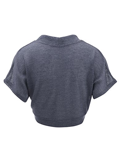 Image of Lock and Love Women's Versatile Open Front Lightweight Short Sleeve Bolero Shrug