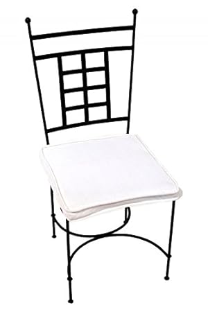 Marroquí mediterraner Hierro silla de jardín silla balcón silla silla de metal, forjado a mano Atenas – Incluye Cojín para silla