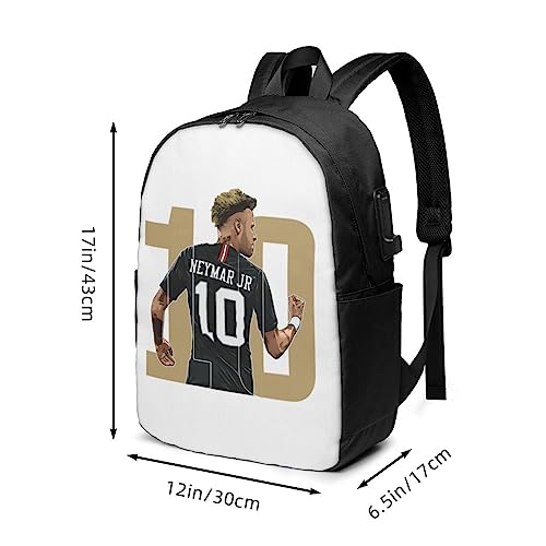 Neymar #10 Adult Backpacks Bag Laptop Bag Bookbag Usb Backpack 17 Inch For Daily3