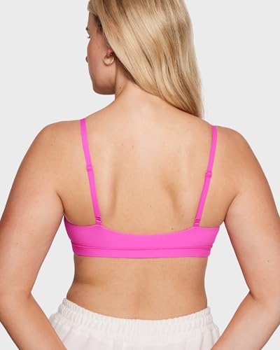Image of INLYRIC Women's Inbarely Triangle Bralette Plunge Unlined Seamless Bra No Underwire Sexy Comfortable Everyday