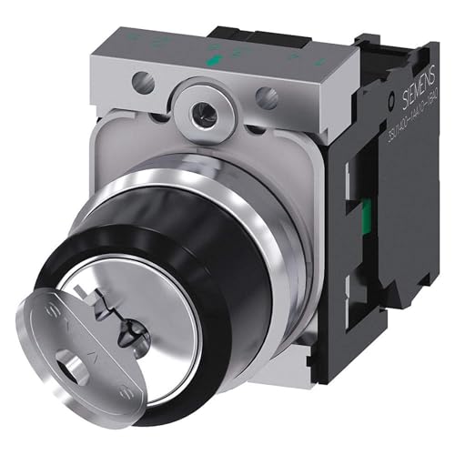 Interrupteur à clé Siemens 3SU11504BF111BA0 plastique métal 22mm