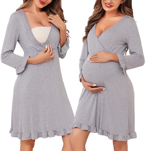 Bresdk Camison Lactancia Hospital Algodon Pijama Ropa Premama Embarazada Materna