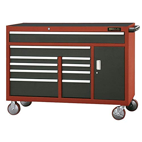 Egamaster - Carro porta-herramientas 10 cajones +armario azul