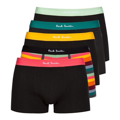 Paul Smith Men's Black 'Artist Stripe' Organic-Cotton Boxer Briefs Five Pack