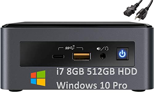 Intel NUC 8 Mainstream Kit NUC8I7INHPA Mini Business & Home & Gaming PC Desktop (Quad-Core i7-8565U, 8GB LPDDR3 RAM, 512GB SSD, AMD Radeon 540X Graphics) Type-C, Wi-Fi, Windows 10 Pro, IST Power Cable