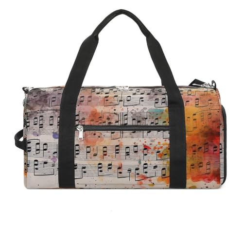 Musical Score Gym Duffel Bag for Boys Girls with Shoe Compartment Travel