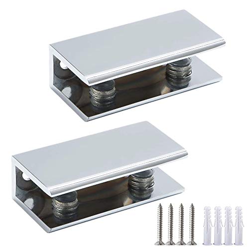 2 soportes con bisagra para estante de cristal de 6 a 10 mm de grosor Cover