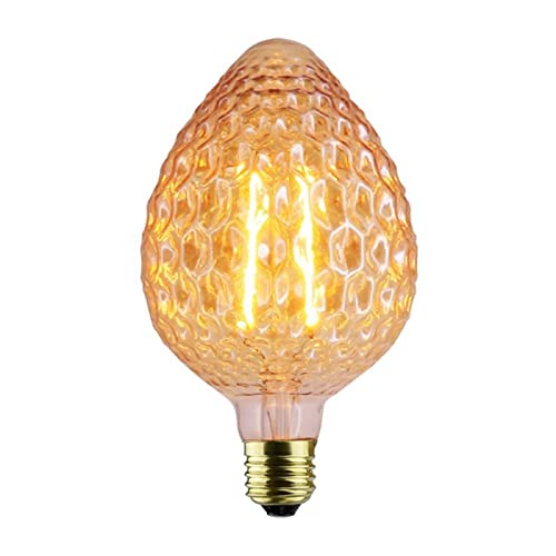 Lampadina filamento led attacco grande E27 4W goccia pigna ambra effetto cristallo lampada decorativa vintage luce calda