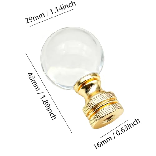 Image of 1Pcs Crystal Lamp Finial Clear Glass Lamp Finial Cap Knob Lamp Decoration for Lamp Shades /Tiffany Style Lamp(Gold Base)