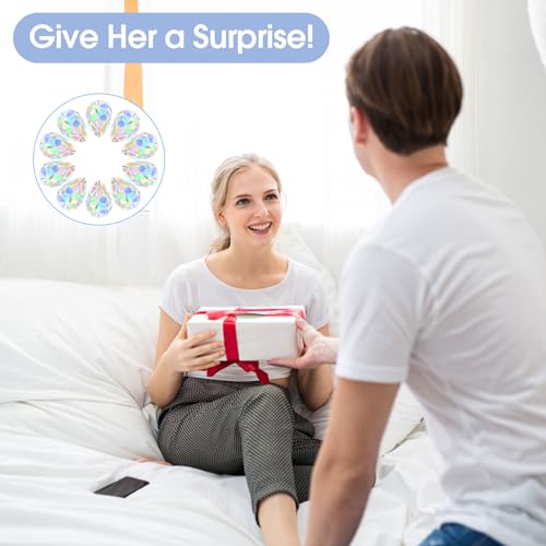 Sonnenfänger Kristall, 10 Stück Suncatcher, 38 mm Kristalle zum Aufhängen, Prisma Kristall Tropfen, Lichtfänger für Kronleuchter Anhänger, Fenster, Garten, Hochzeit Dekor