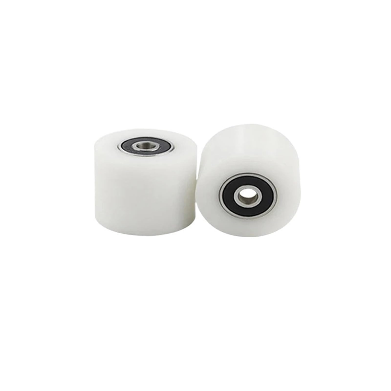Evite ruidos en rieles con este rodillo de doble cojinete poliacetal y rueda POM dura