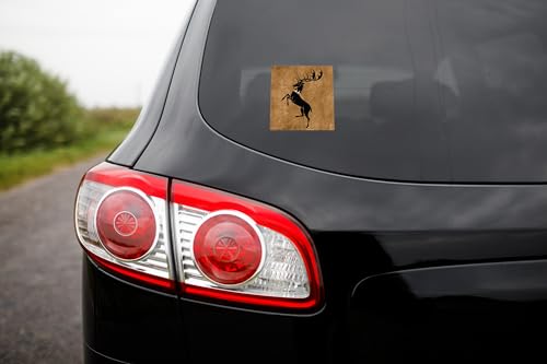 Image of Elektroplate Game of Thrones House Baratheon Dynamic Car Decal 3.5 inch | Officially Licensed - Weatherproof Automotive Grade Vinyl Sticker for Water Bottle, Laptop & More - Made in the USA