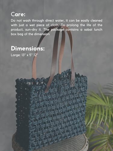 Image of KADAM HAAT Handmade Sabai Grass Lunch Bag (Neer)