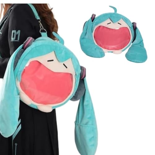 【Flashy】初音ミク リュック 痛バッグ リュック ぬいぐるみ ぬいぐるみ 透明ディスプレイバッグ ふわふわ 可愛い コスプレ 初音ミク グッズ ショルダーバッグ ブルー 小銭入れ リュック 見えるバッグ 透明痛バッグ 女の子 かわいい 軽量 旅行 ファッション 子供 学生 多機能 誕生日プレゼントのサムネイル