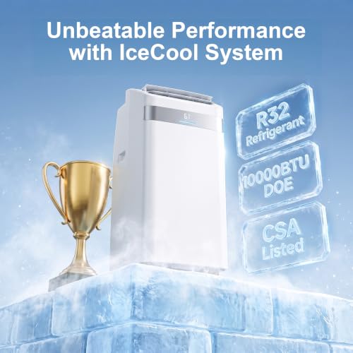 Uthfy Portable Air Conditioners, 14000BTU Portable AC Unit with Dehumidifier, Child Lock, 24H Timer, Remote,Self Evaporating Air Conditioner Portable, Cools Up to 700 Sq.Ft by Uthfy - Used condition - Image 8