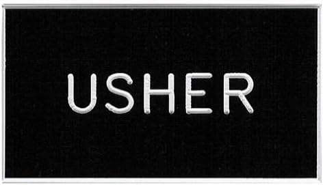 Badge-Usher-Clip Back (1-1/4 x 2-1/4) - Single