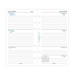 Filofax Agenda 2022, 1 week op 2 pagina’s, gelinieerd
