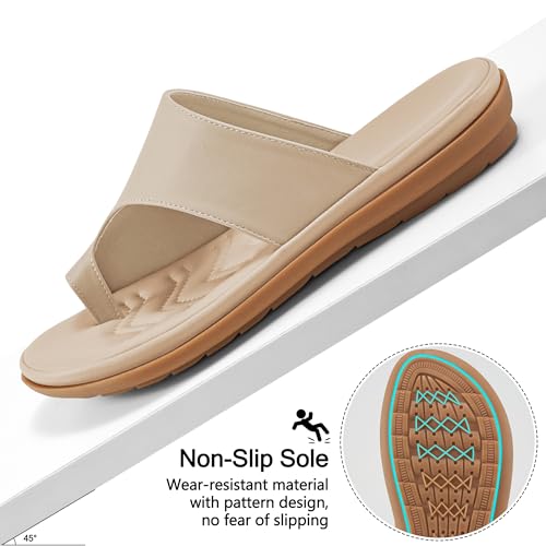 Aomigoct Orthopedic Flat Sandals for Women: Dressy Summer Flats Womens Sandals Comfortable Slip On Beach Walking Shoes4