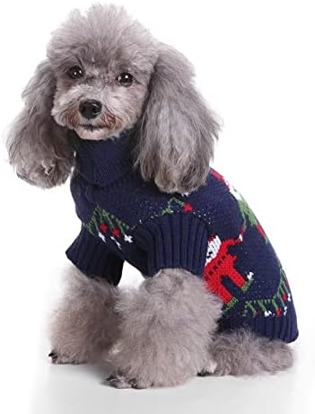 Christmas Snow Man Sweater for Small Dogs Cats 100% Cotton Handmade Woven Puppy Shirt Winter Warm Outfits Clothes S