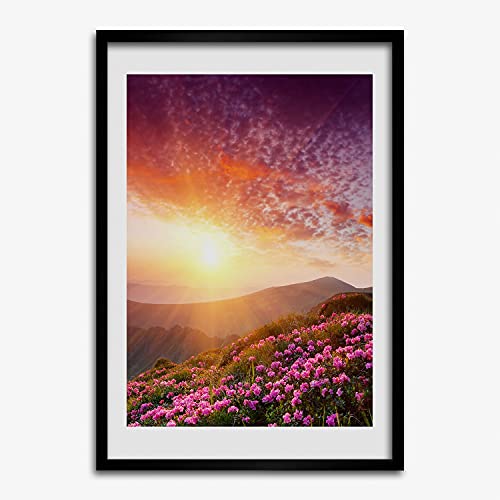 Cadre photo 50x70 cm pour habiller un mur vide avec une affiche de montagne rafraîchissante