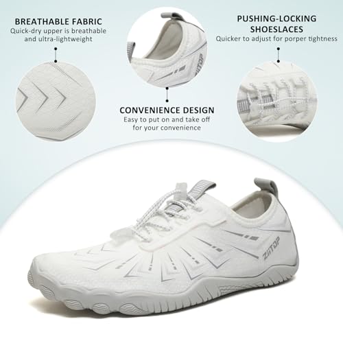 Image of ziitop Water Shoes for Men Women Beach Barefoot Swim Rock Climbing Pool Shoes Socks, Anti-Slip Breathable Quick Dry Lightweight Slip-on, Outdoor Sport Hiking Walking Boating Fishing Diving Surfing