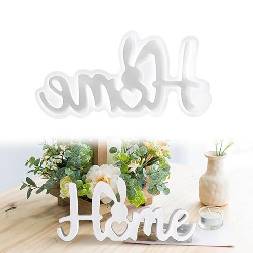 LUMOOM Stampi in silicone per Pasqua, stampi per versare Pasqua, stampi in silicone, coniglio, gesso, per innaffiare, stampi in silicone per fai da te, candele, decorazioni pasquali (casa)